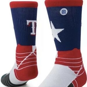 NWT Stance x MLB Texas Rangers  RANGERS DMND PRO CREW Men’s Socks Size L